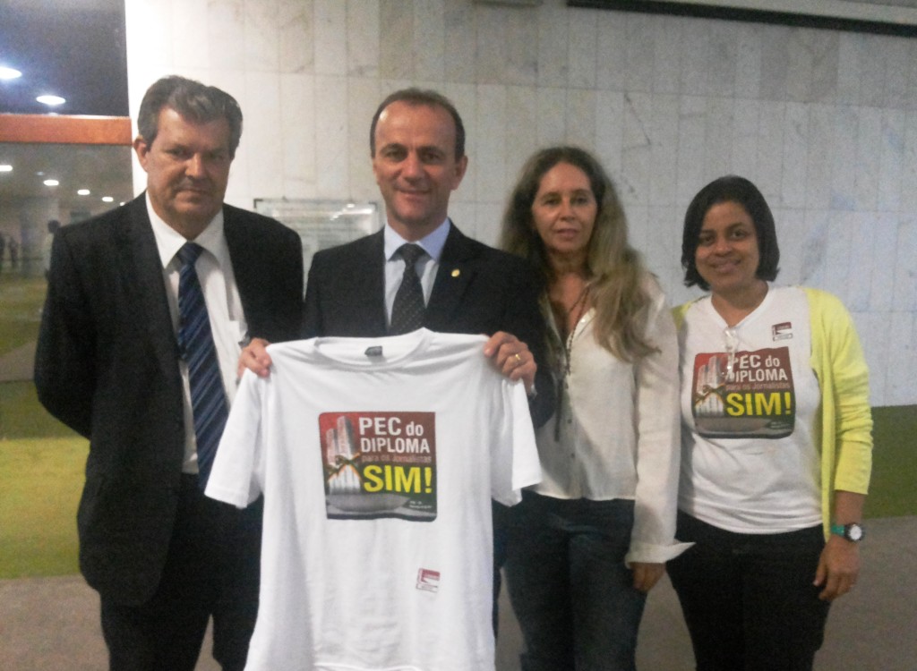 Dirigente da Fenaj e presidentes de Sindicatos com o apoio do deputado Helder Salomão.